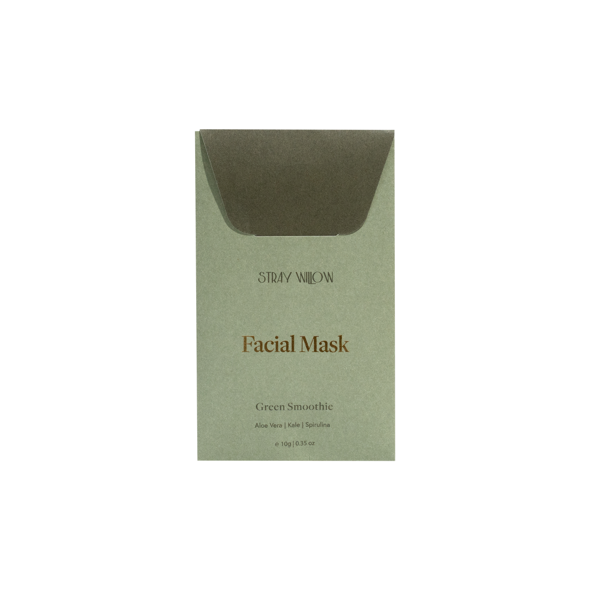 Stray Willow Facial mask in Green Smoothie with Aloe Vera, Kale and Spirulina.