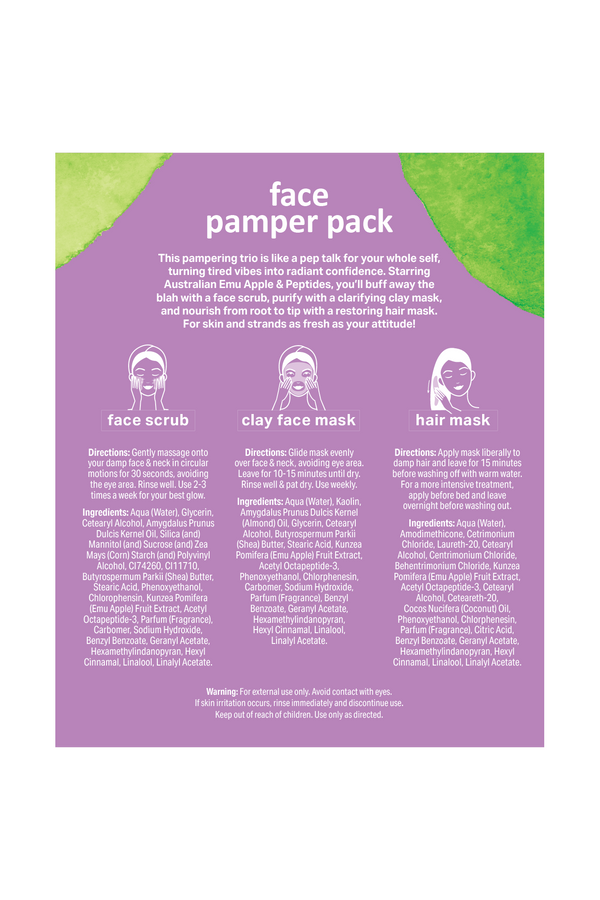 Splotch Mask Fresh Face Face Pamper Pack in Emu Apple and Peptides by Splotch ...