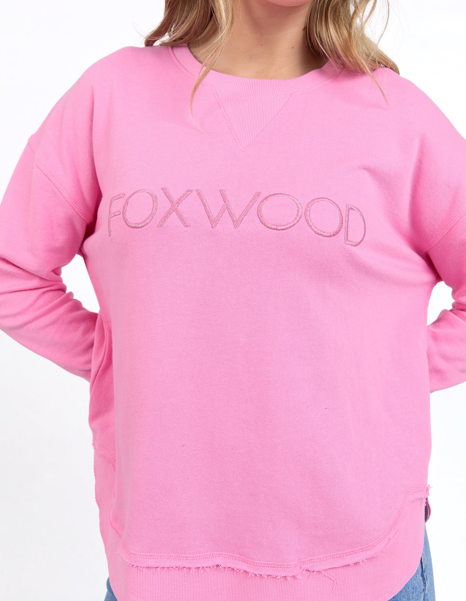 Simplified Metallic Crew Neck Jumper