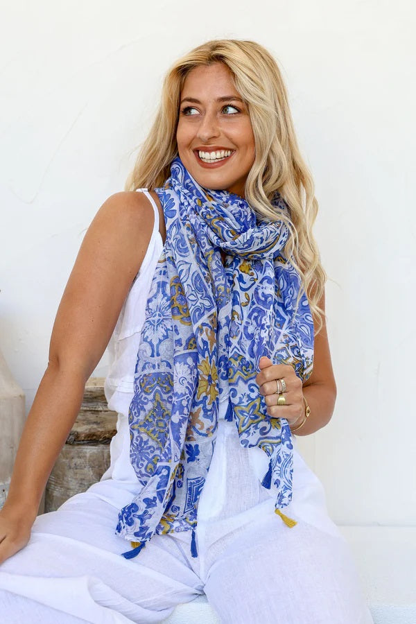 Blue Tile Scarf