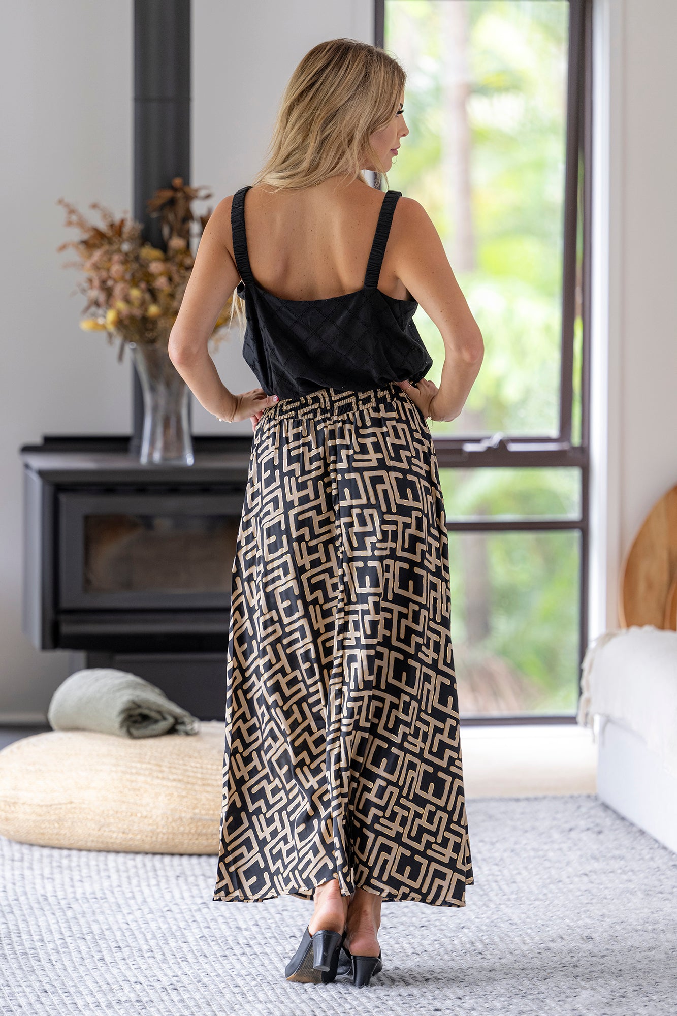 Geo Split Skirt