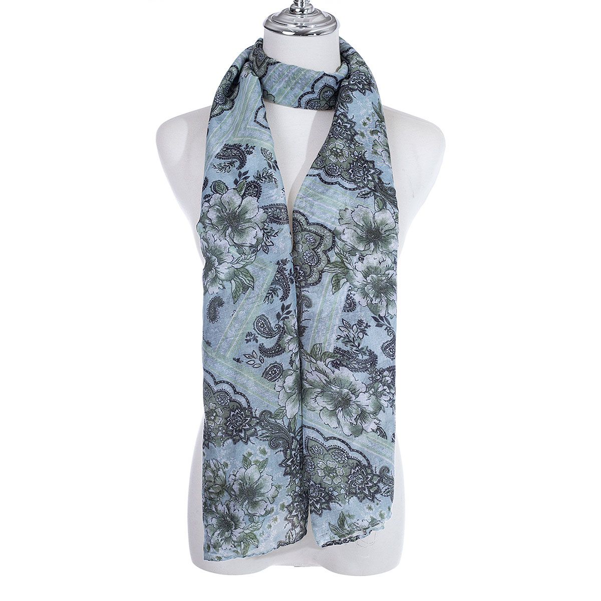 Floral Border Scarf