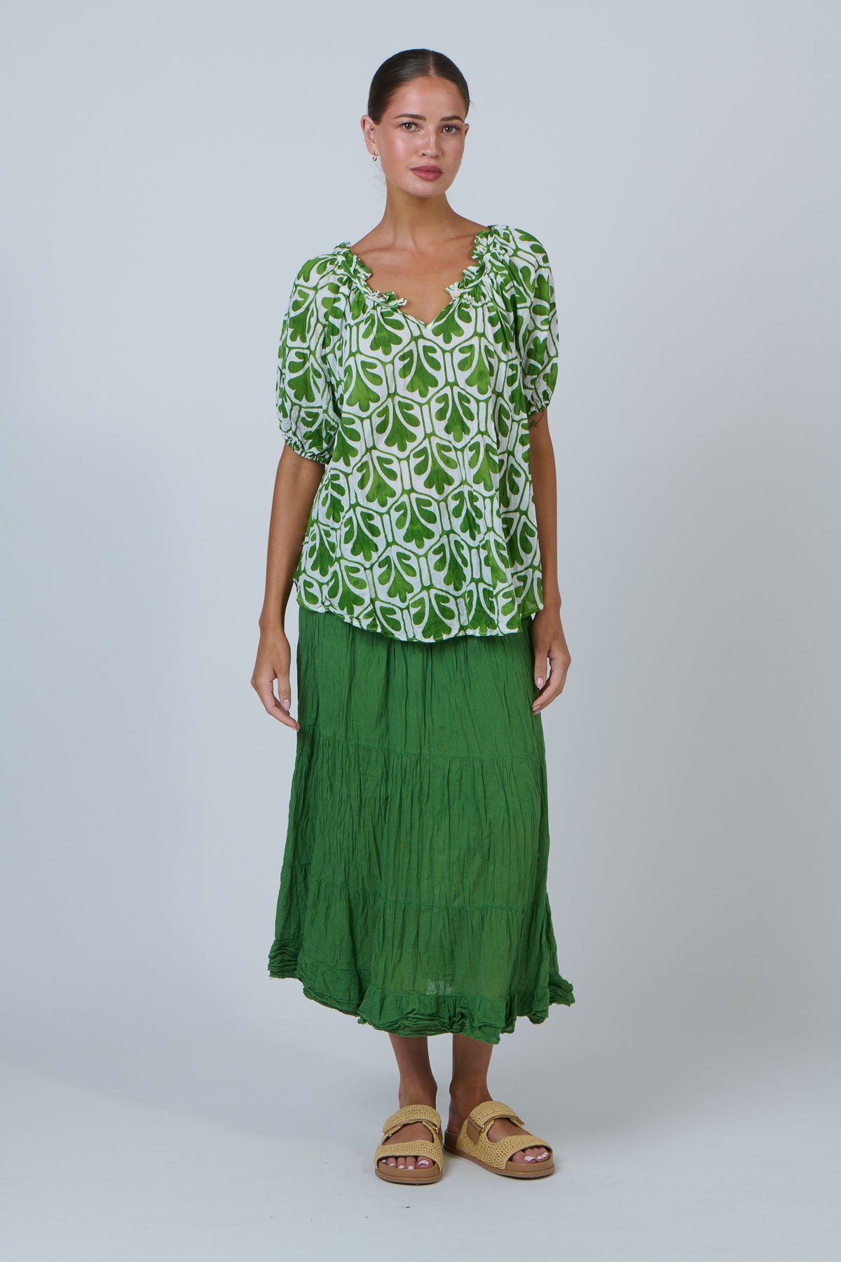 Relaxed Ruffle Detail Top