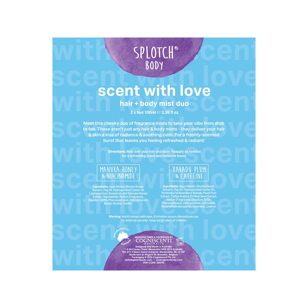 Scent With Love Hair and Body Mist Duo