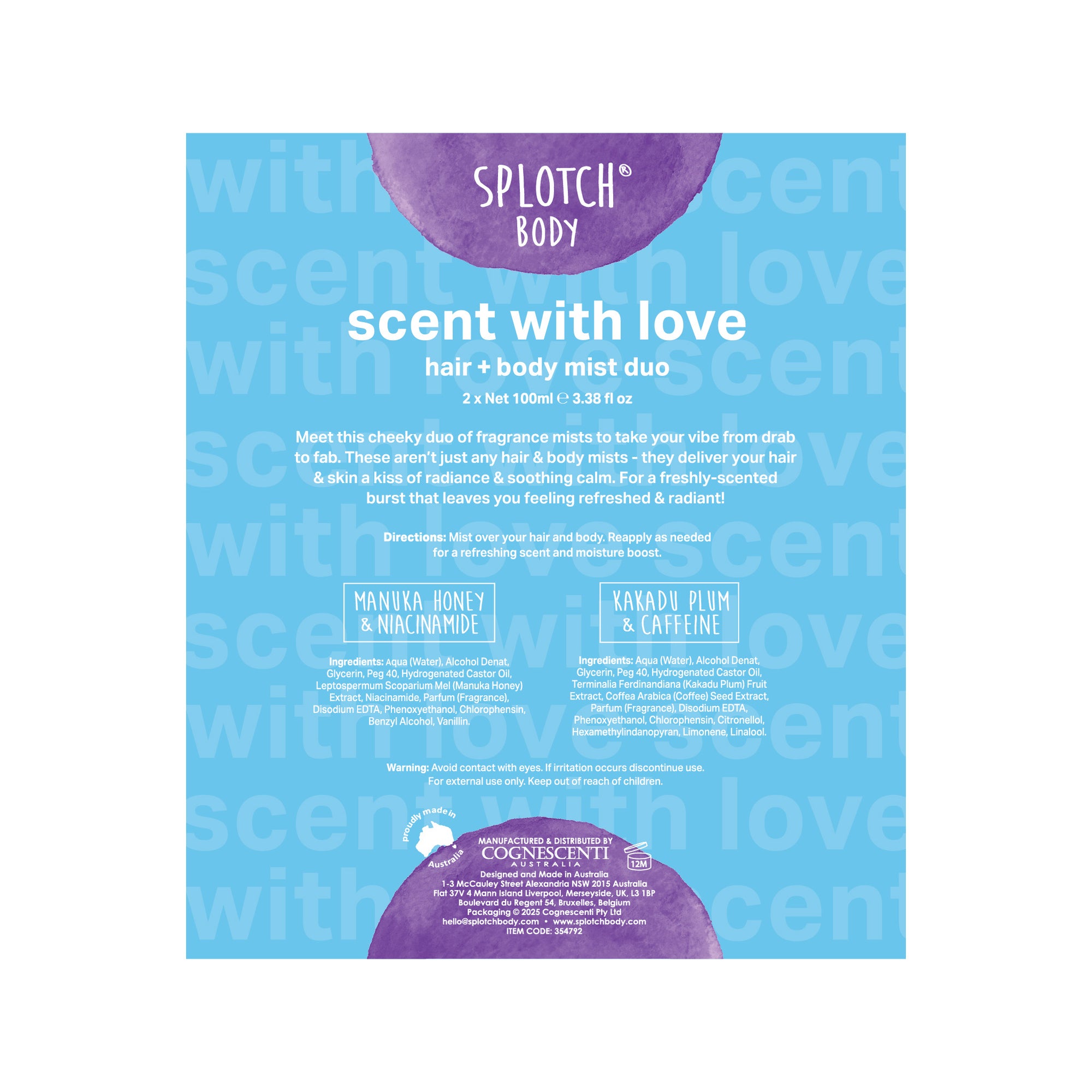 Scent With Love Hair and Body Mist Duo