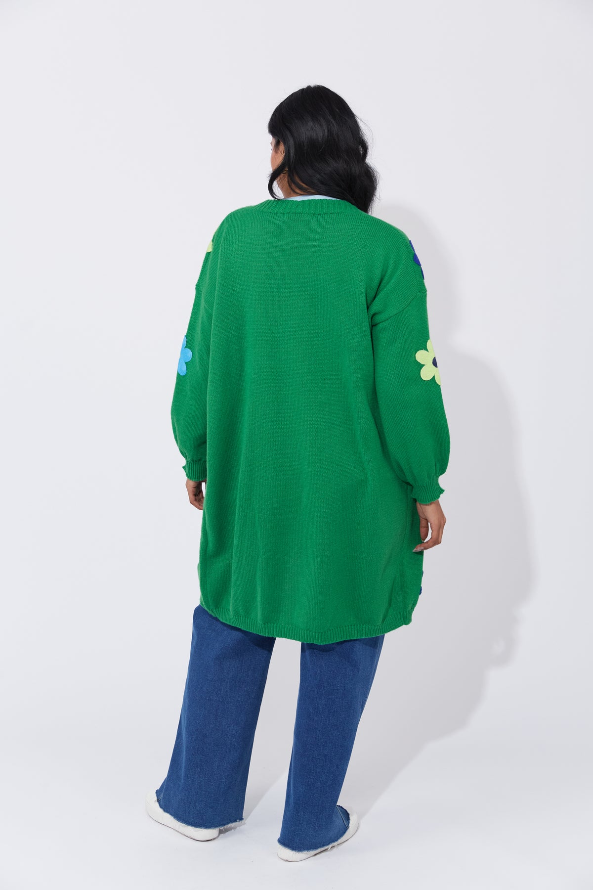 Delphi Flower Long Knit Cardigan