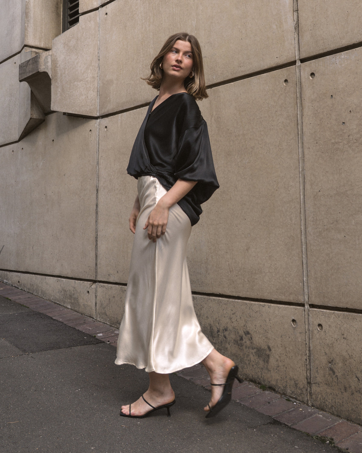 Hera Drape Satin Top