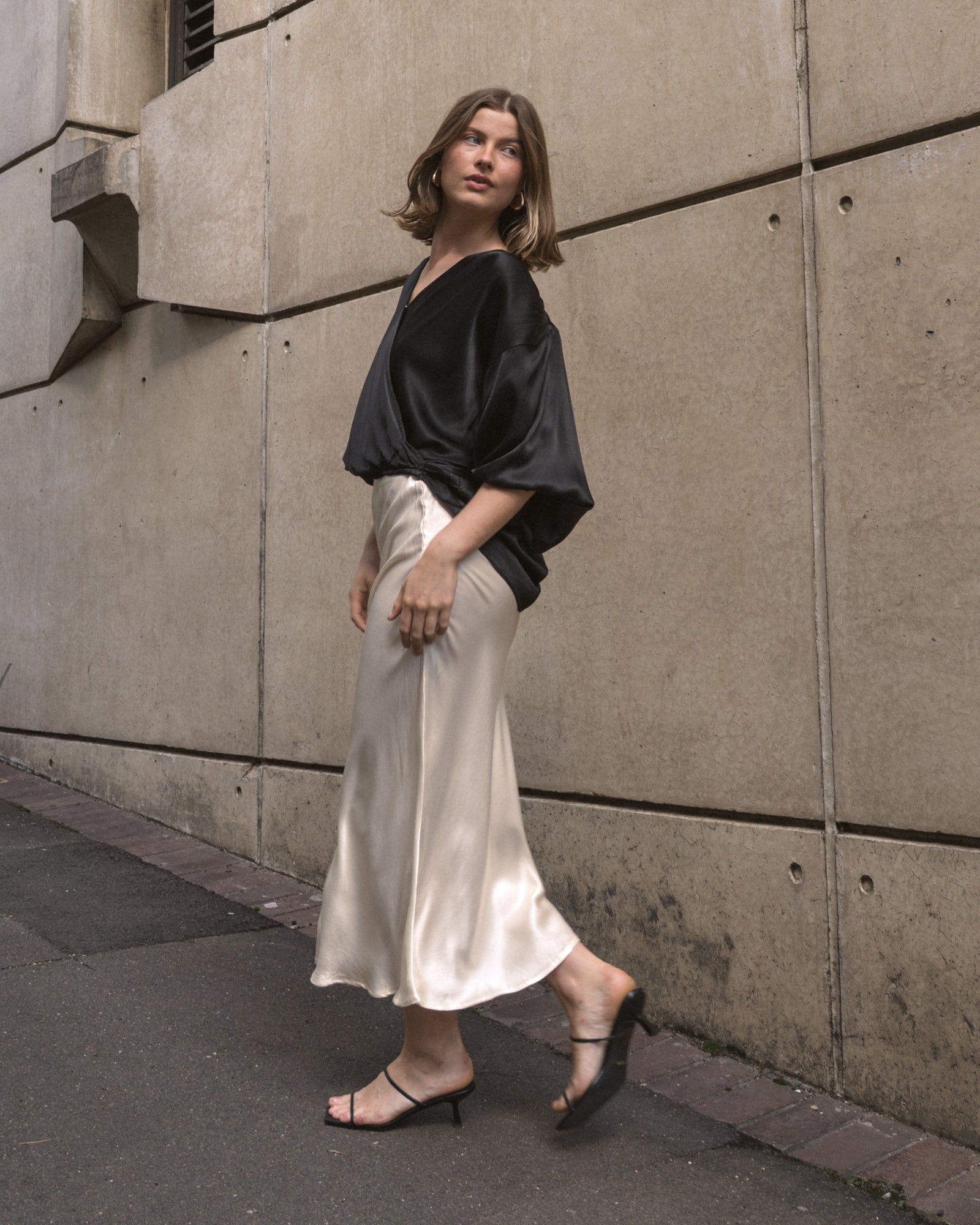 Hera Drape Satin Top