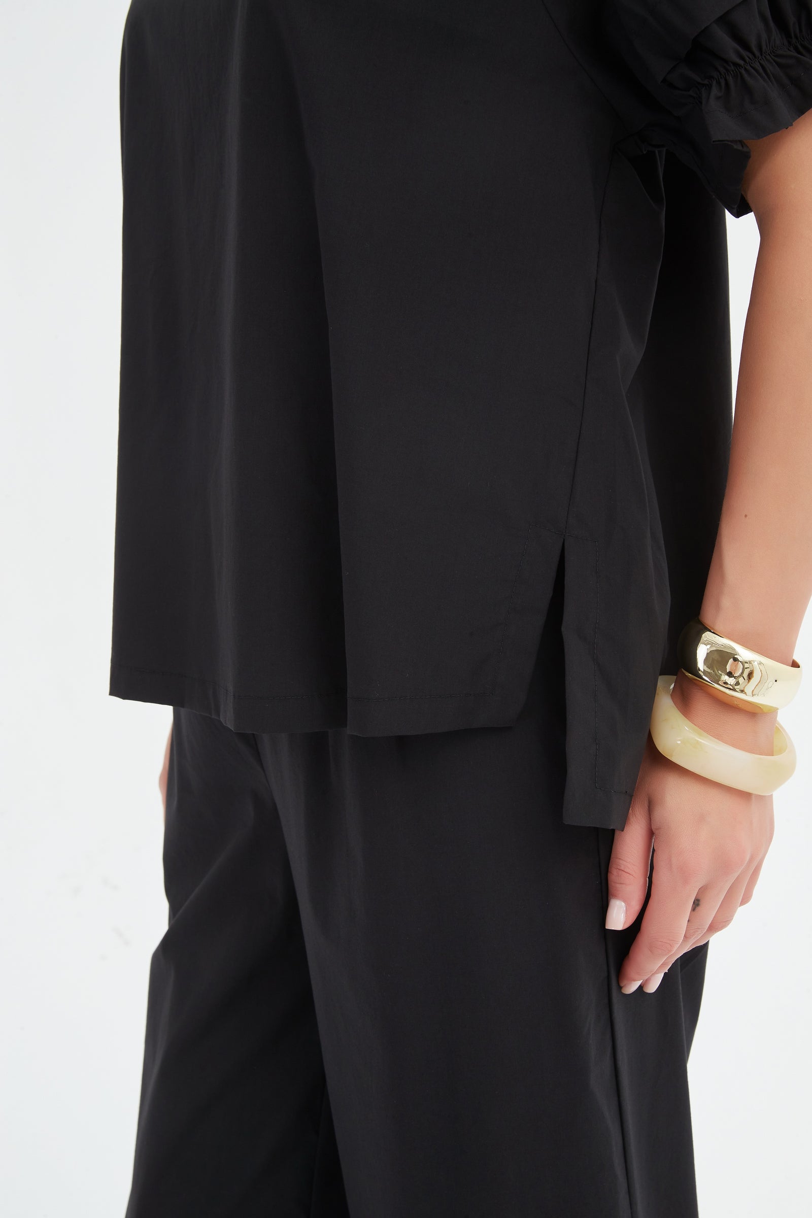 Ruffle Sleeve Lyocell Top