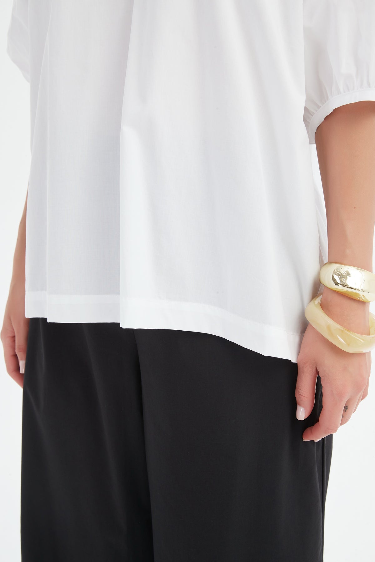 Gathered Notch Neck Top