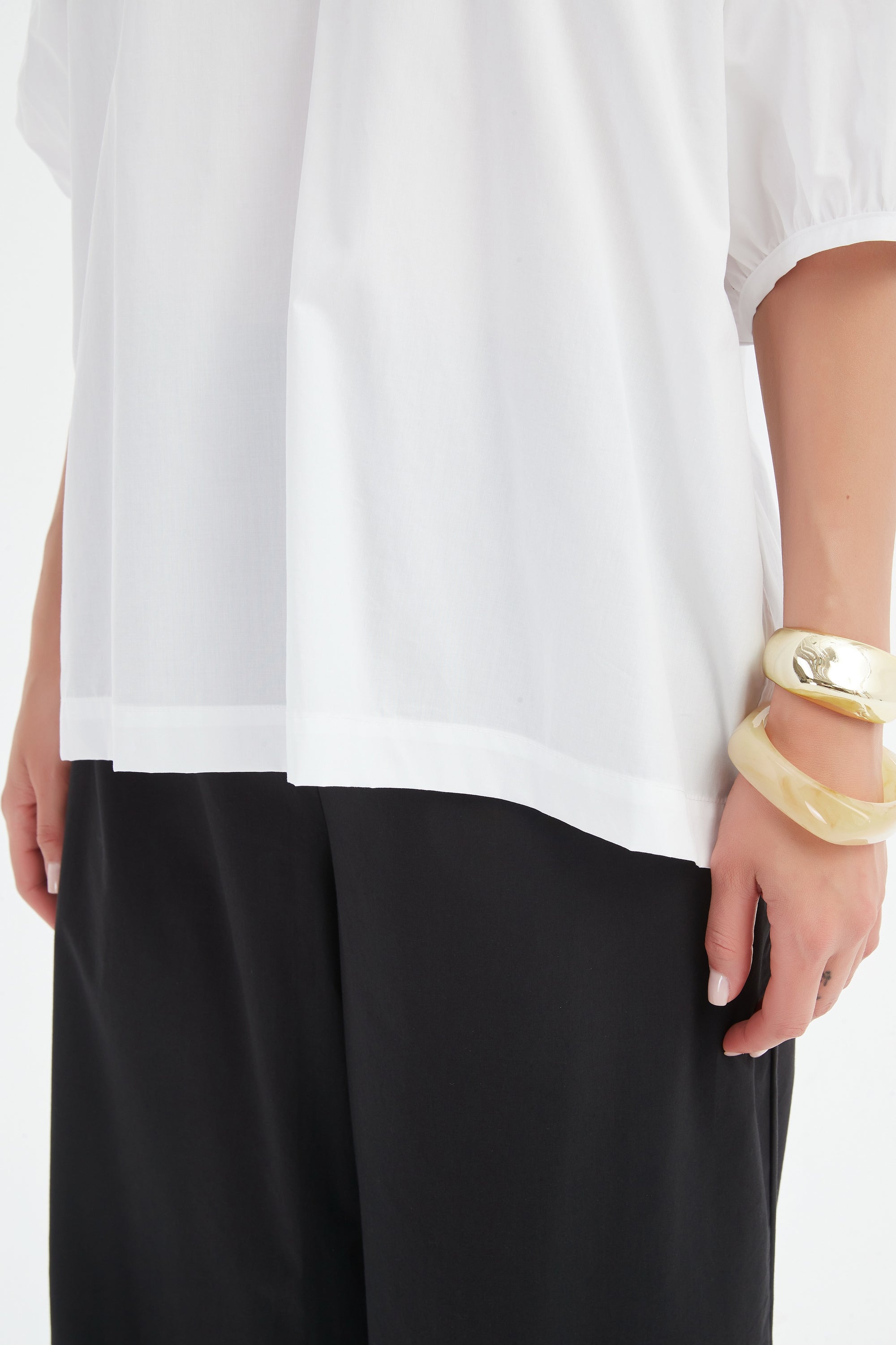 Gathered Notch Neck Top