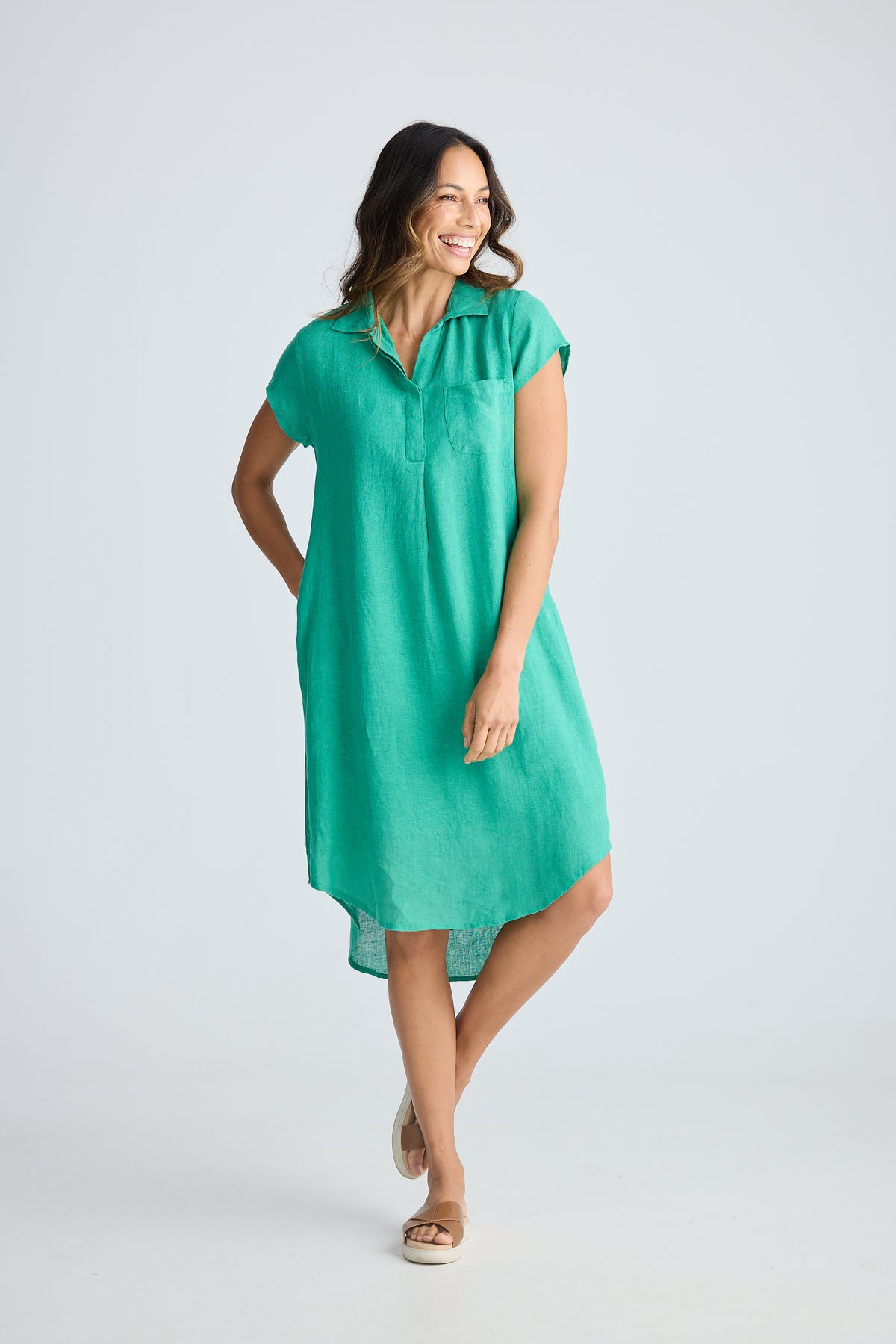 Ahoy Linen Tunic Dress