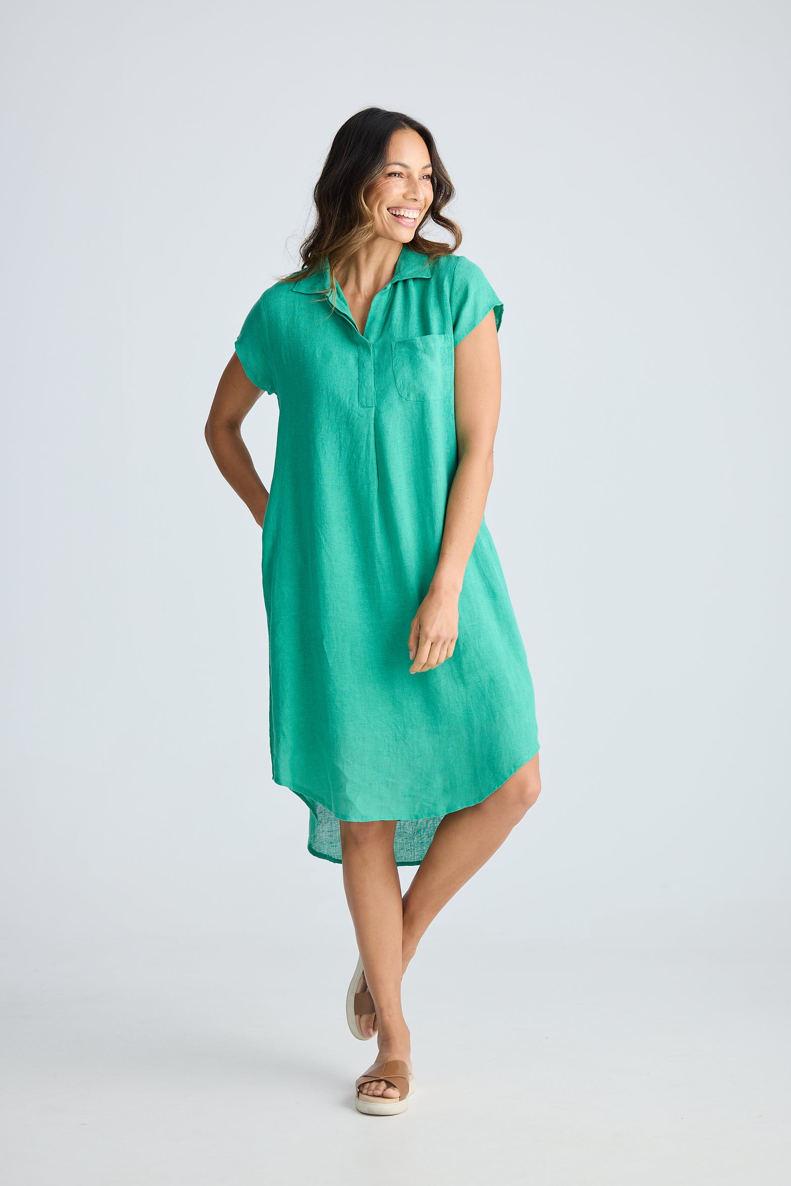 Ahoy Linen Tunic Dress