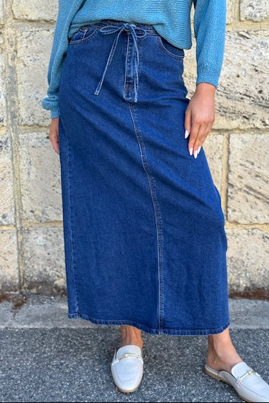 Maximus Tie Denim Skirt