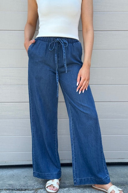 Lila Drawstring Denim Pant