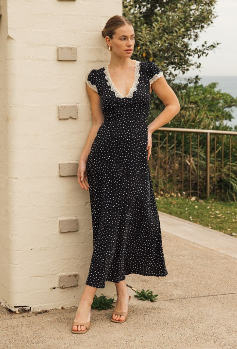 Lucy Spot Maxi Dress - Kindred Spirit Boutique - Kindred Spirit