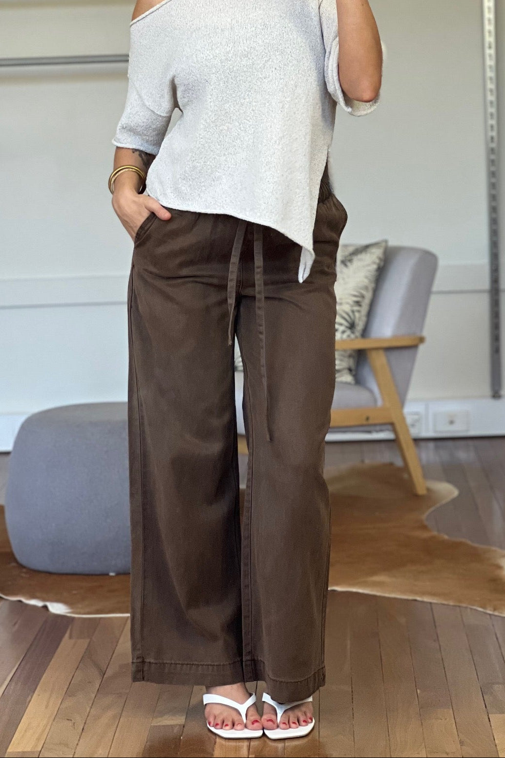 Lila Drawstring Denim Pant