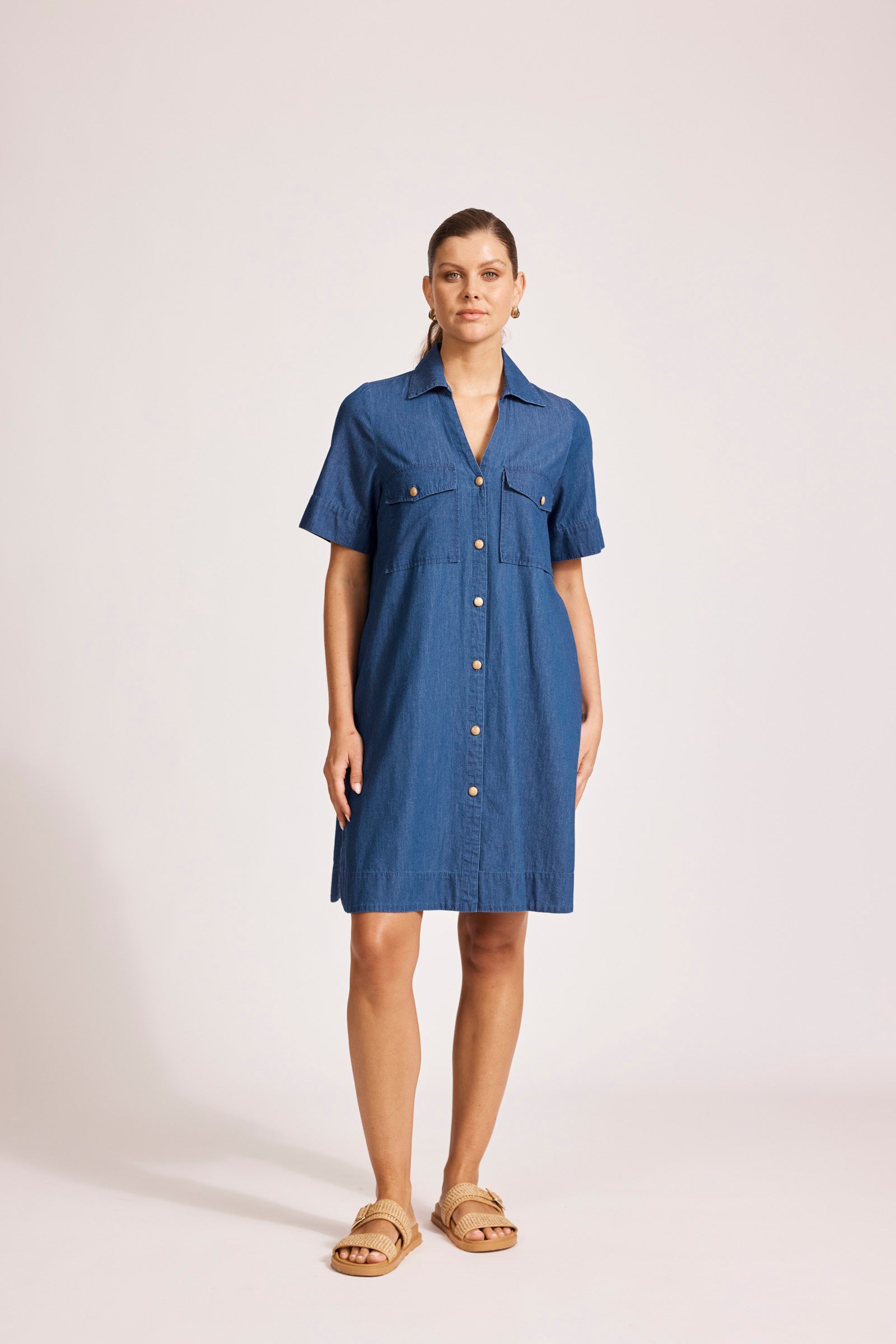 Melenia Denim Shirt Dress