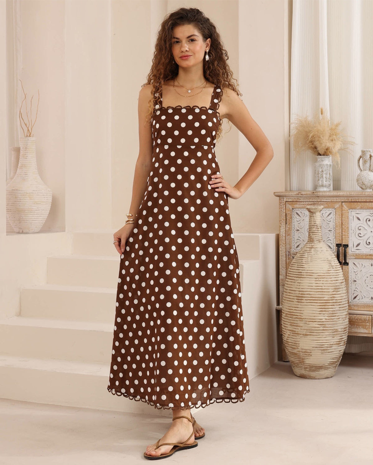 Polka Dot Maxi Dress