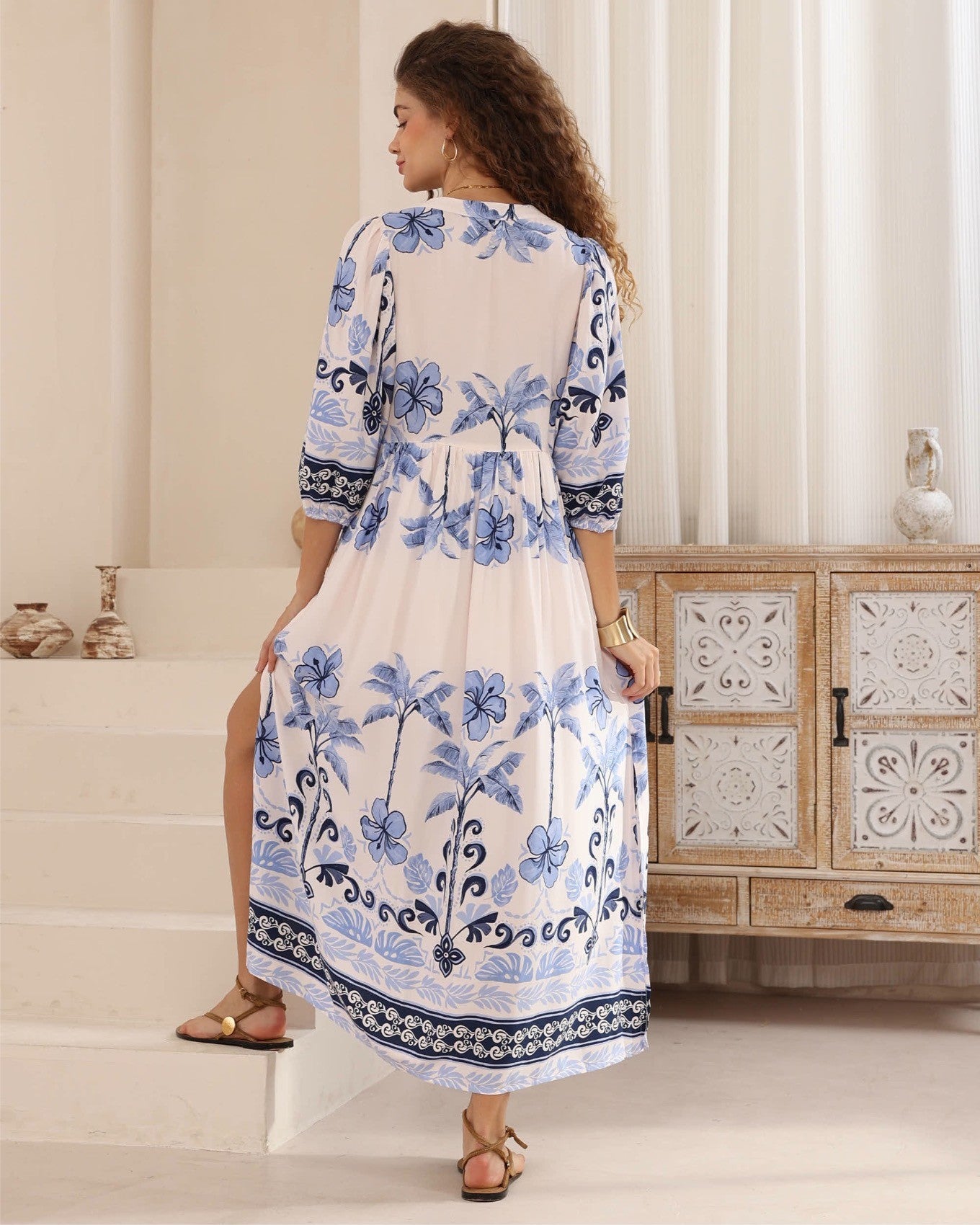 Azure Palm Resort Dress