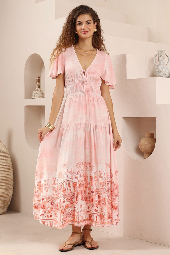 Remi Maxi Dress in Pink Architecture by Iris Maxi - Kindred Spirit