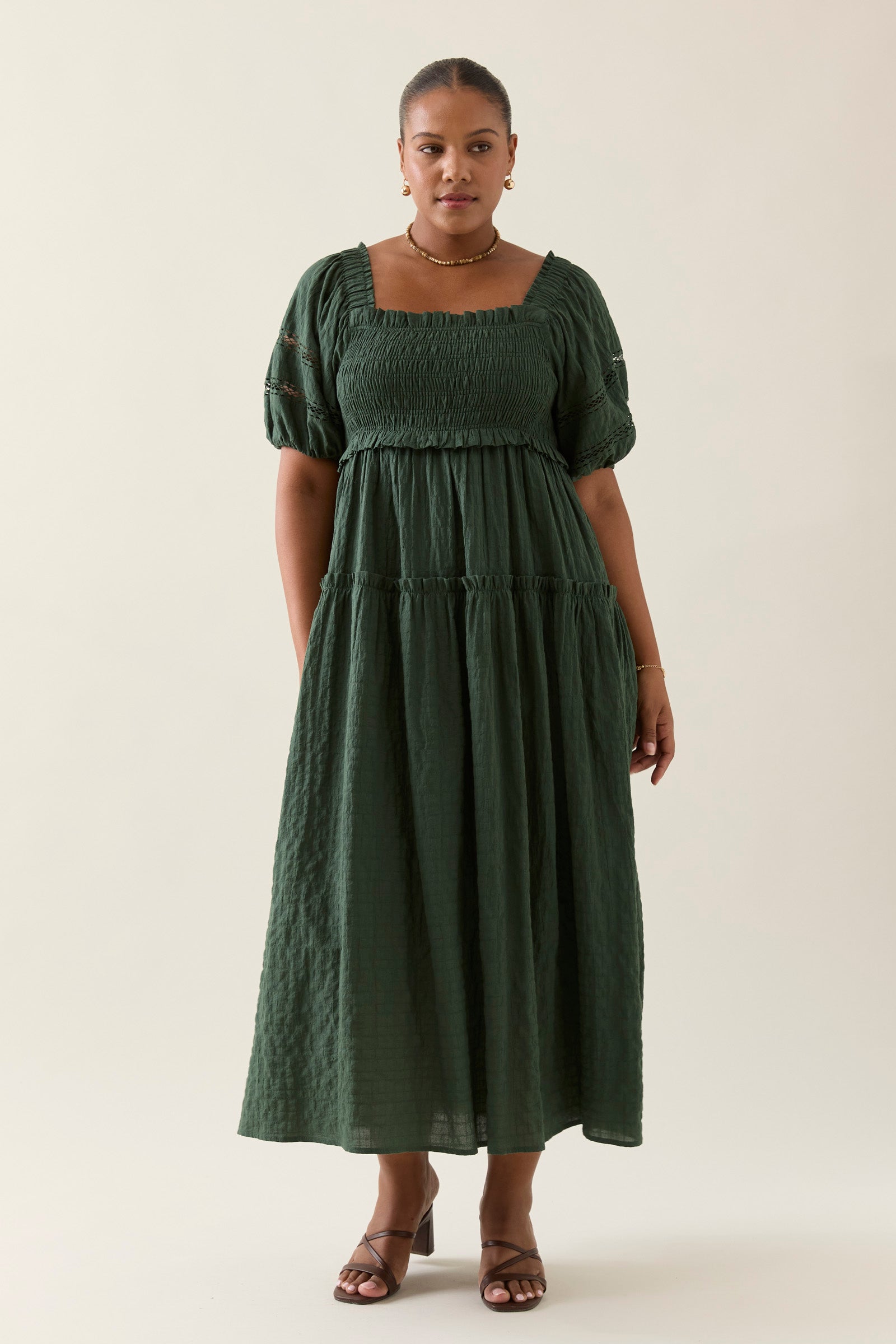 Esther Shirred Maxi Dress