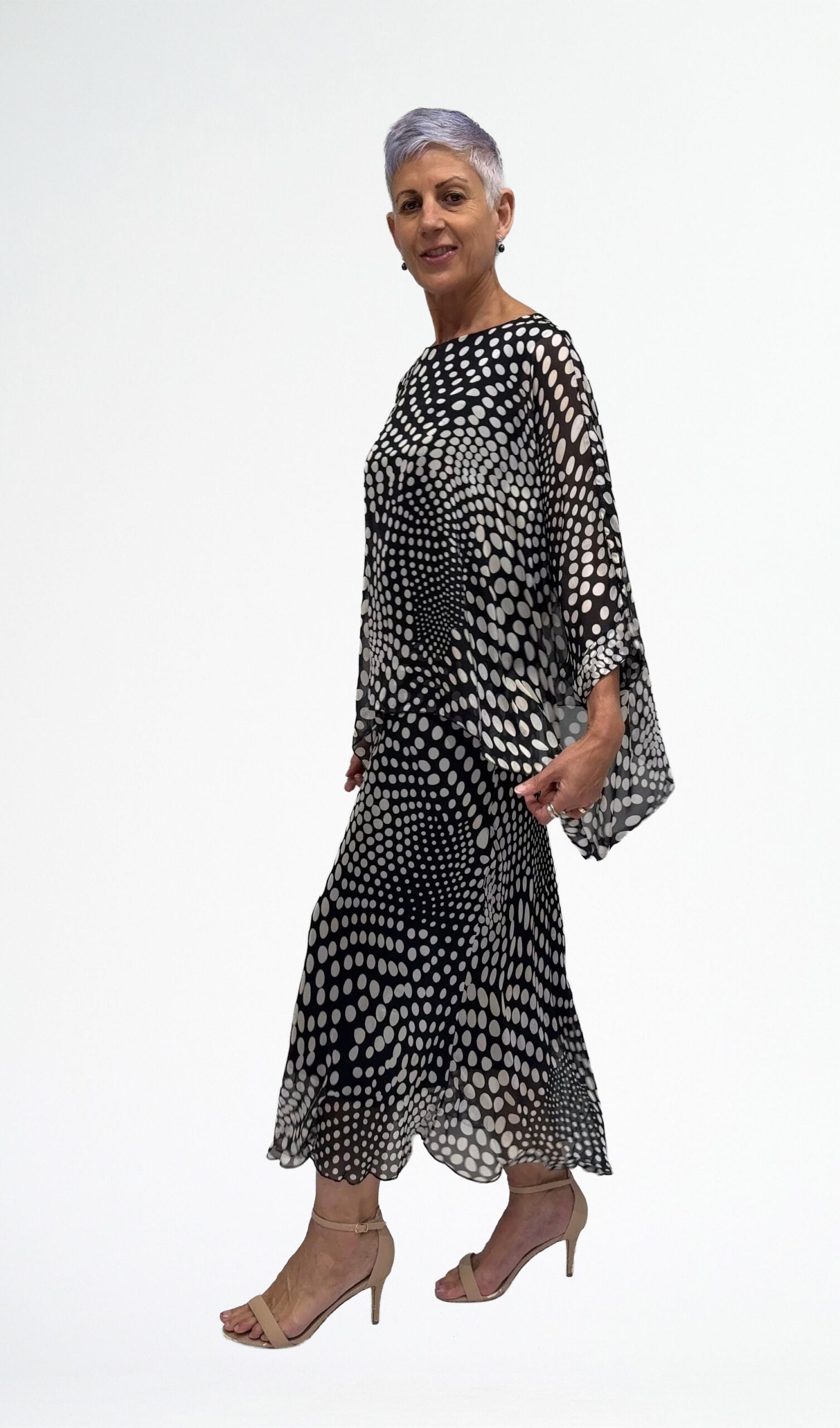 Optical Dot Kaftan Top