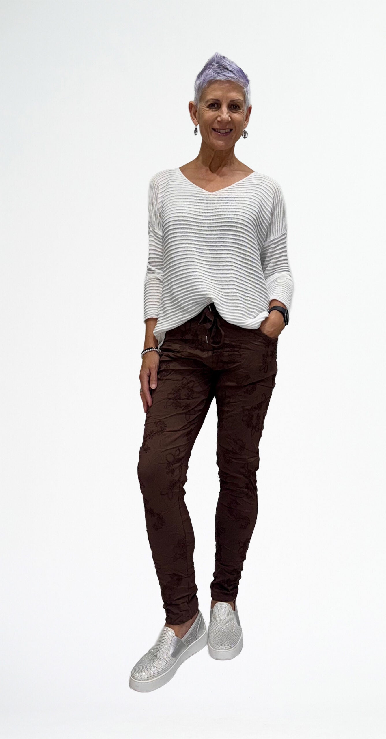 Floral Embroidered Pants