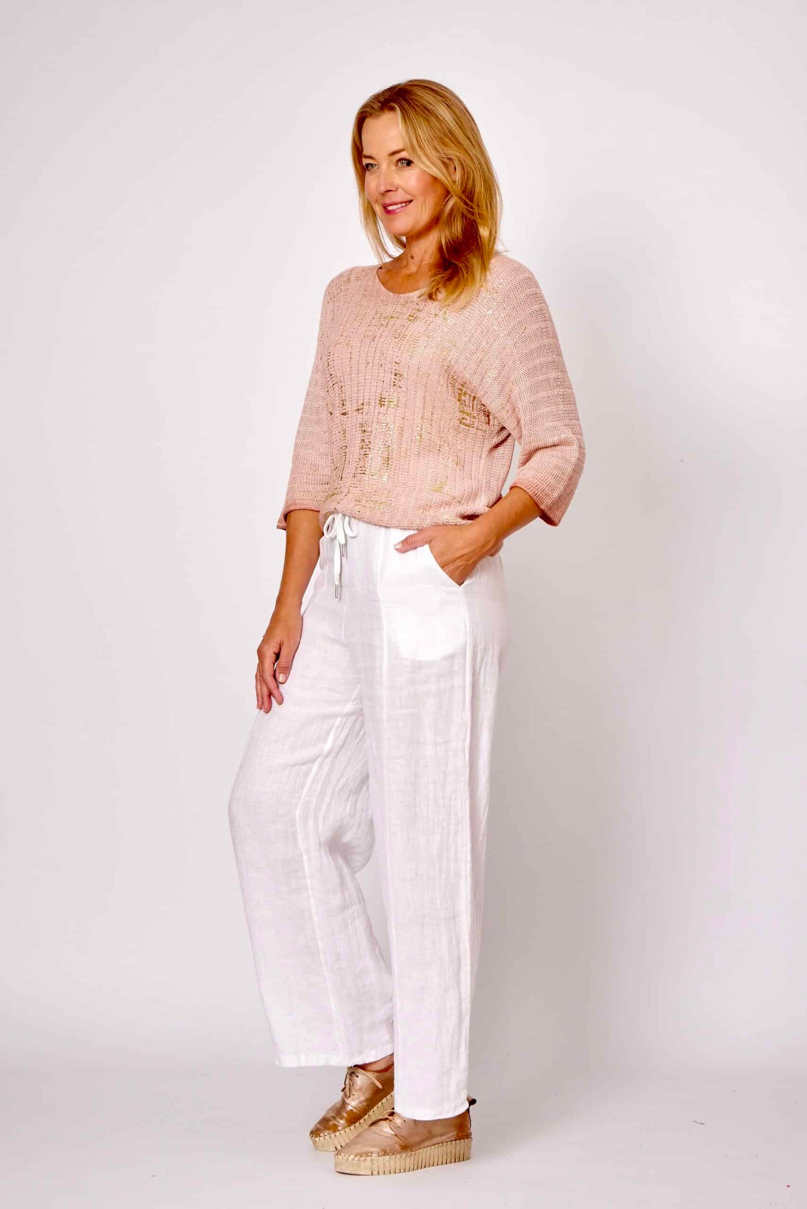 Gold Foil Knitted Top