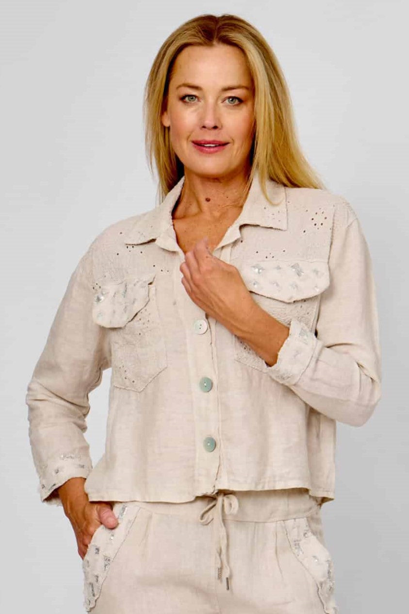 Linen Embroidered Jacket