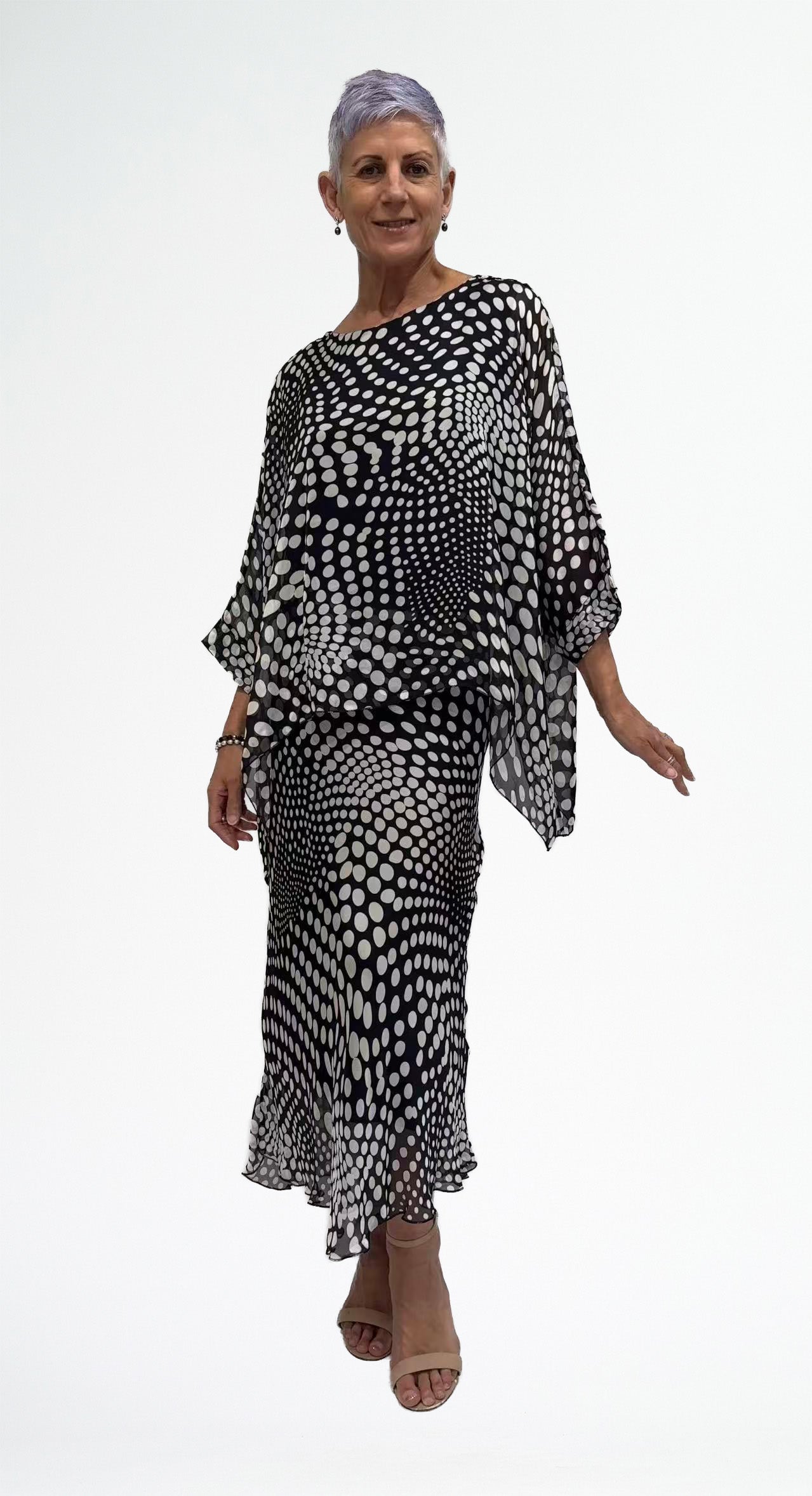 Optical Dot Kaftan Top