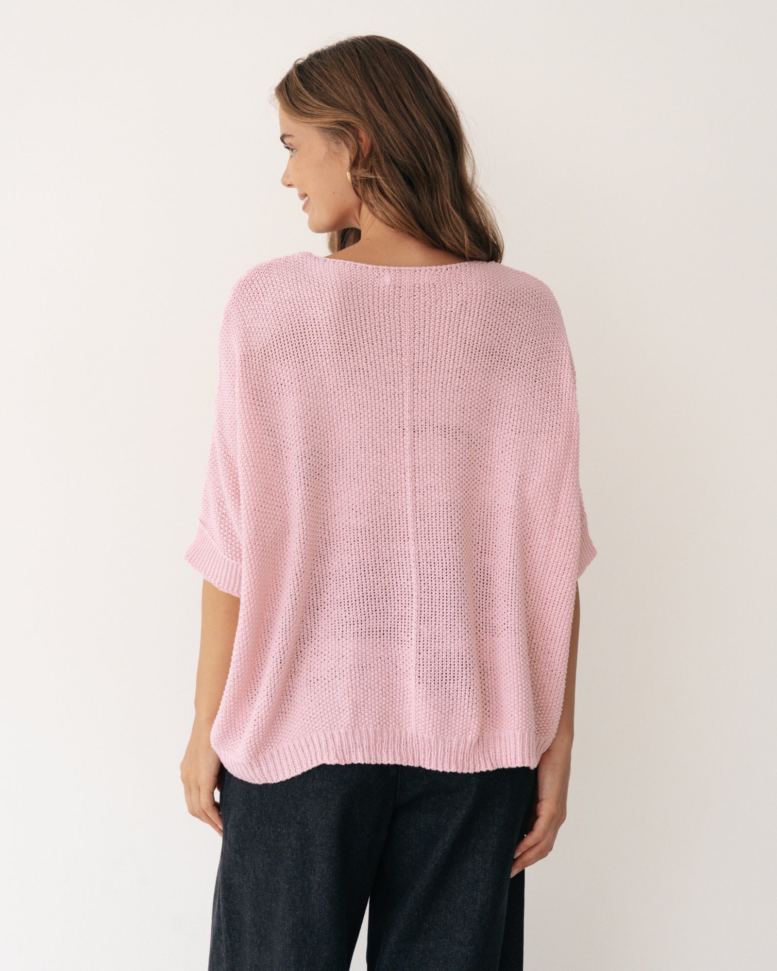 Relaxed V Neck Knit Top