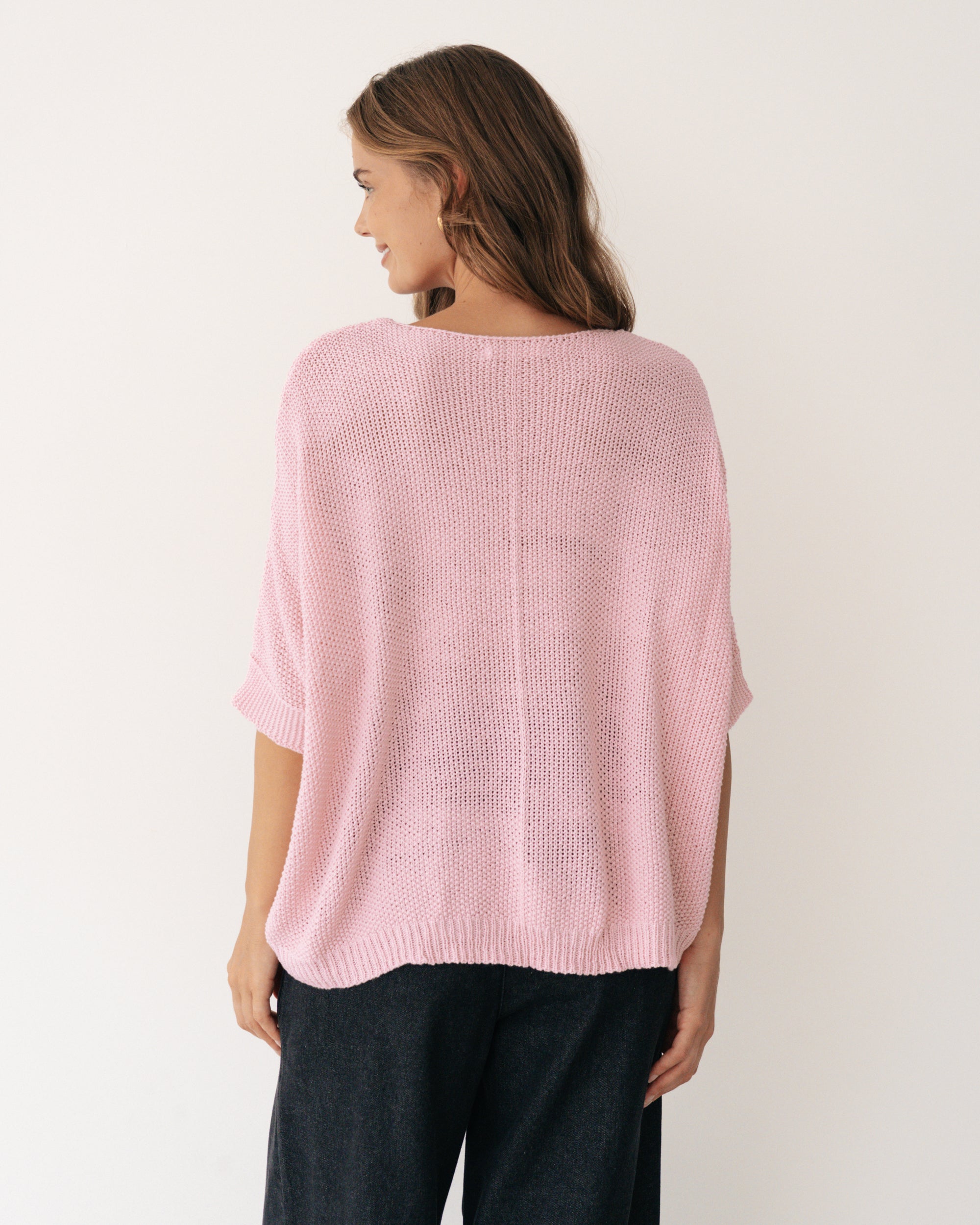 Relaxed V Neck Knit Top