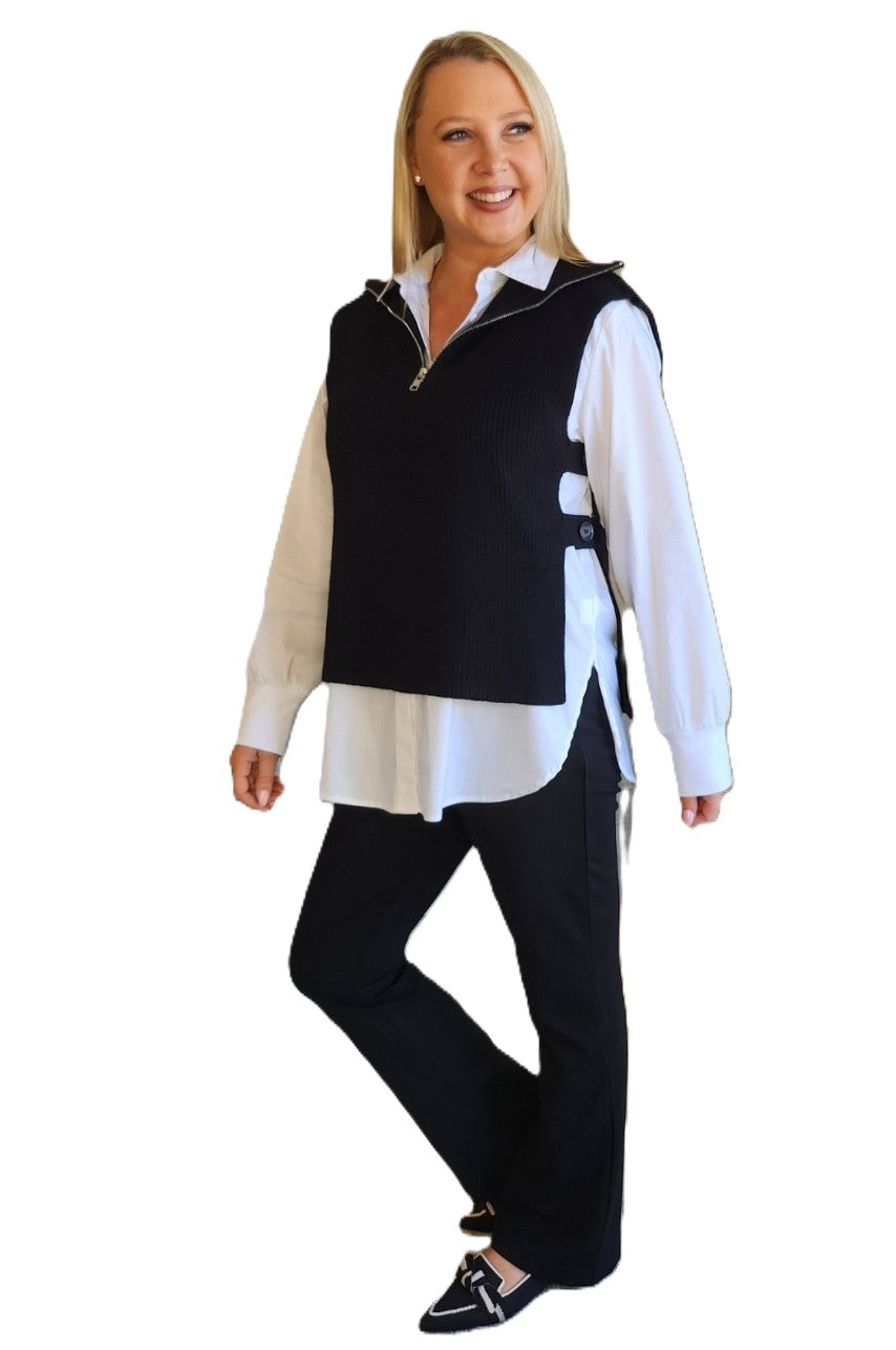Tribeca Side Button Knit Vest