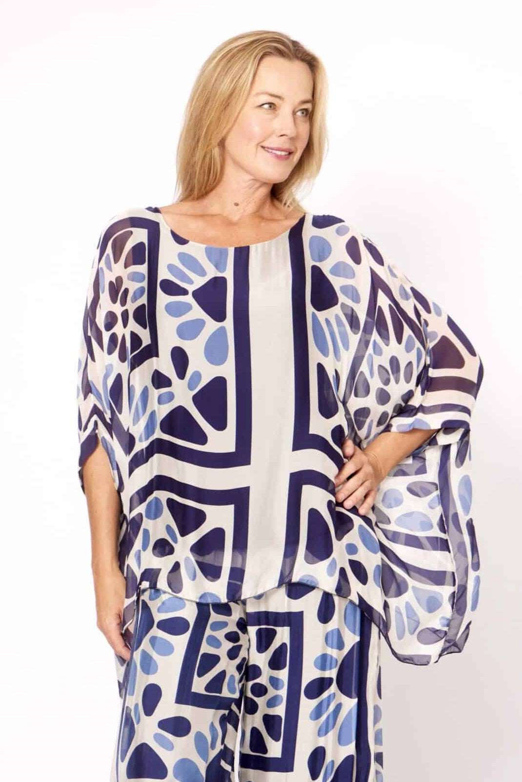 Kaftan Top Abstract Print