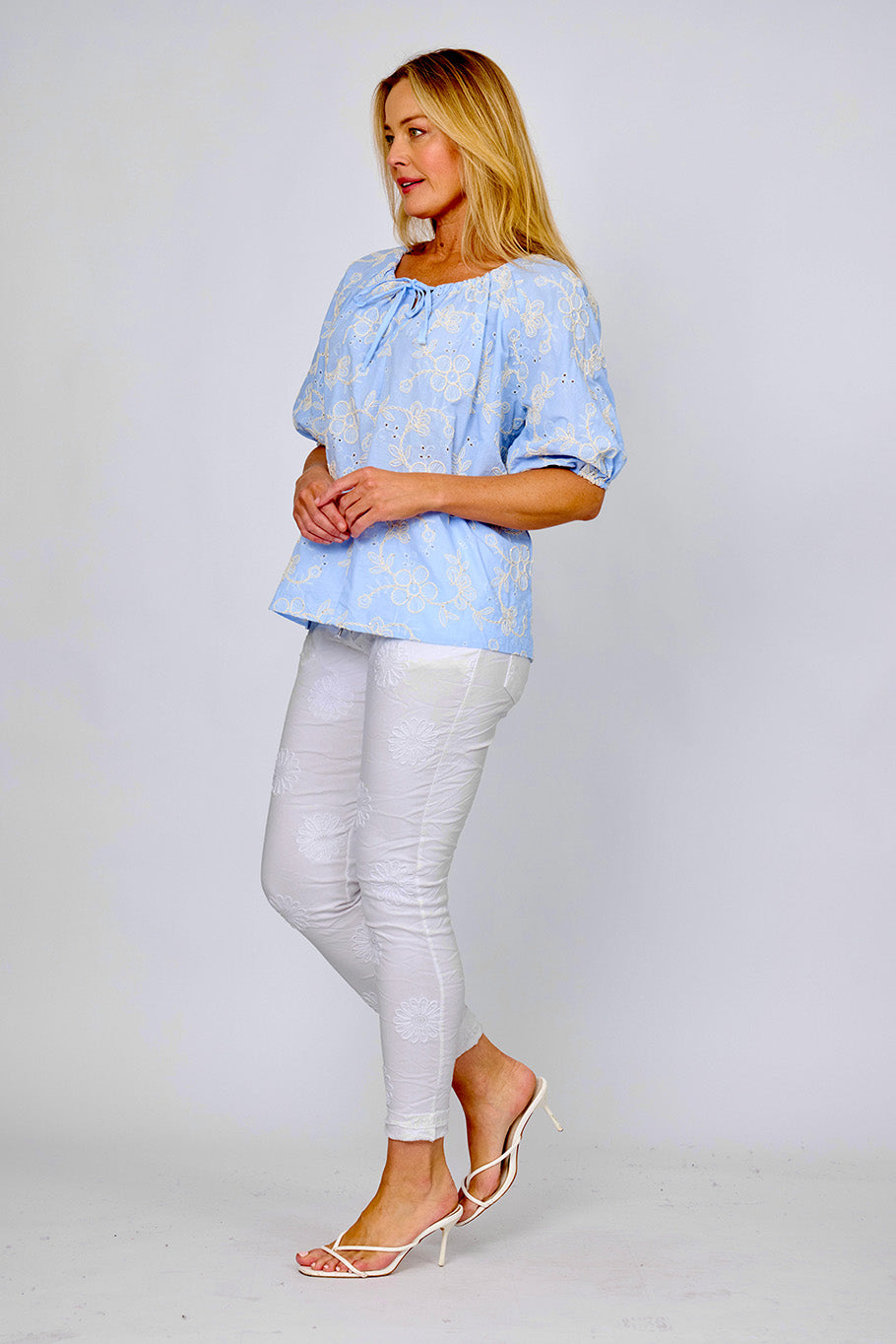 Cotton Floral Embroidered Top