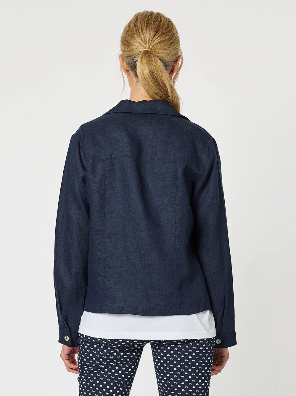 Danielle Cropped Linen Blazer