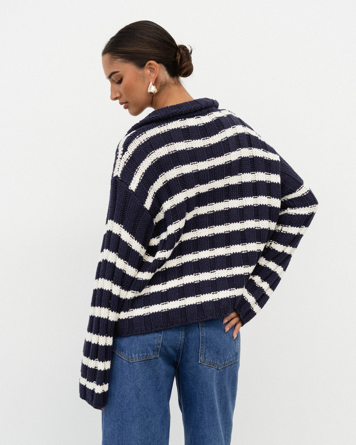 Eska Stripe Knit Bomber Cardi