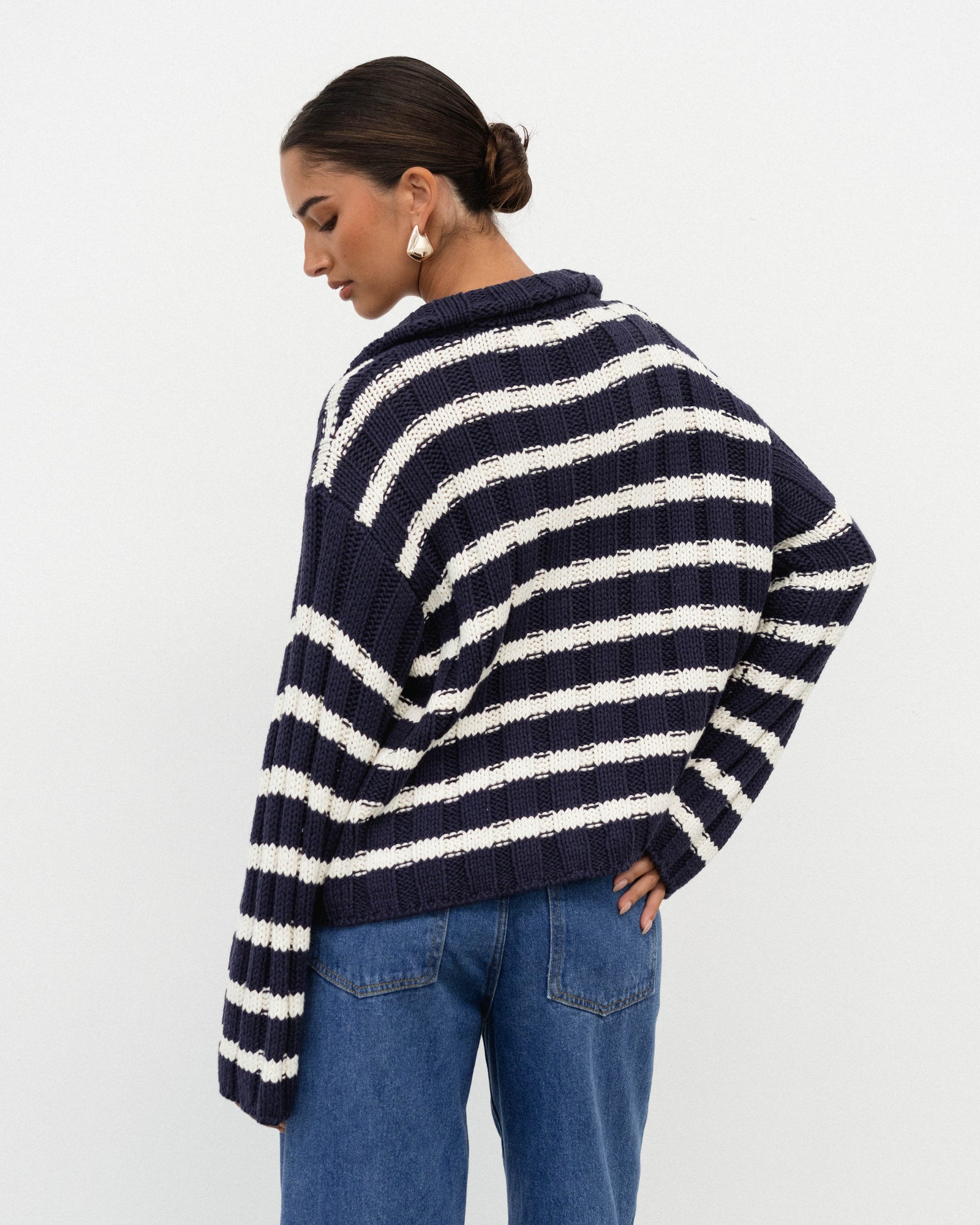 Eska Stripe Knit Bomber Cardi