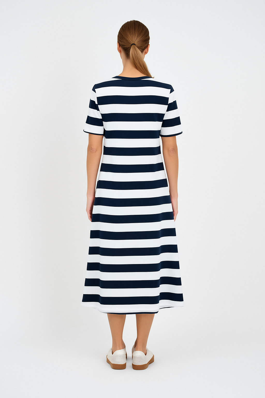 Wide Stripe Cotton Dress
