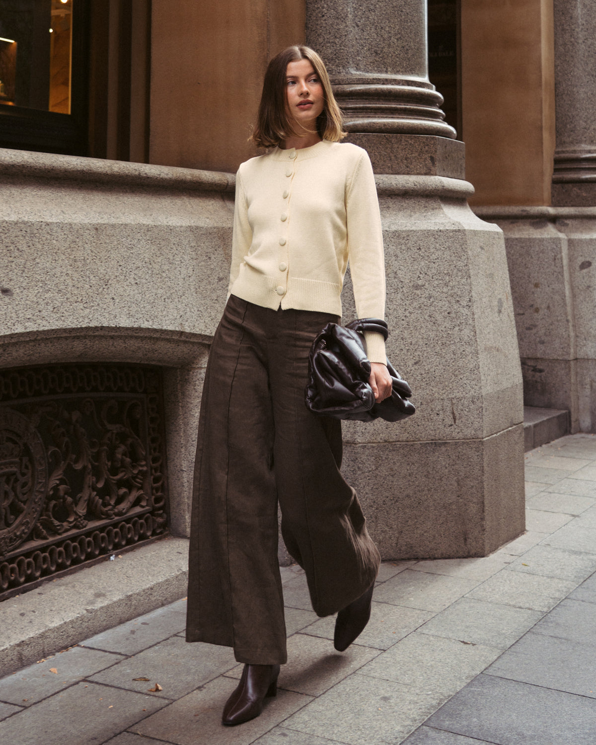 Camillia Front Seamed Linen Pants