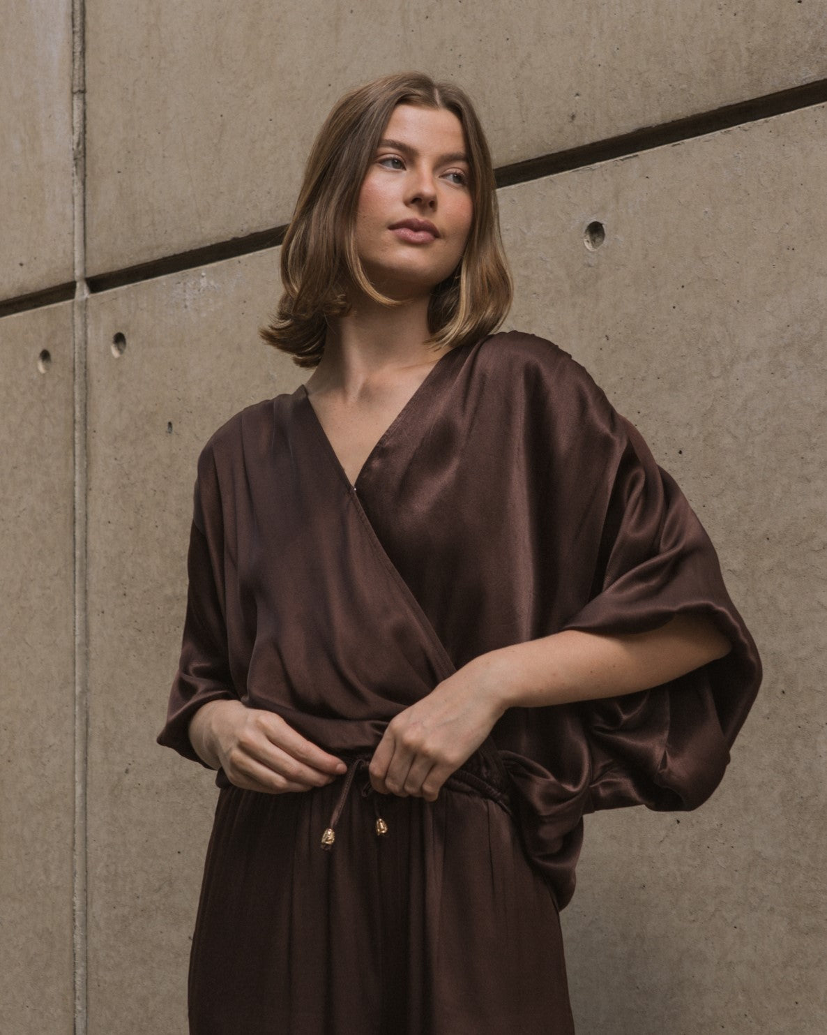 Hera Drape Satin Top