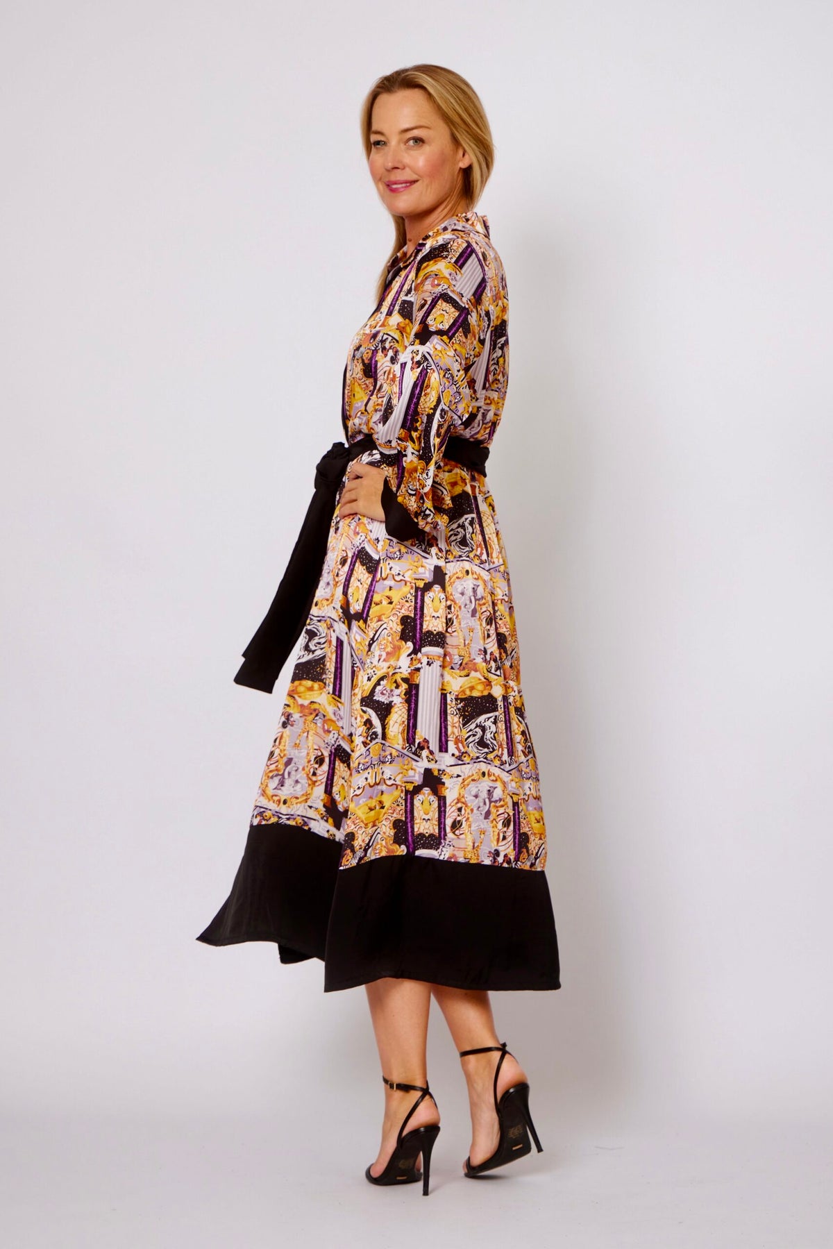 Gold Trim Shirt Dress