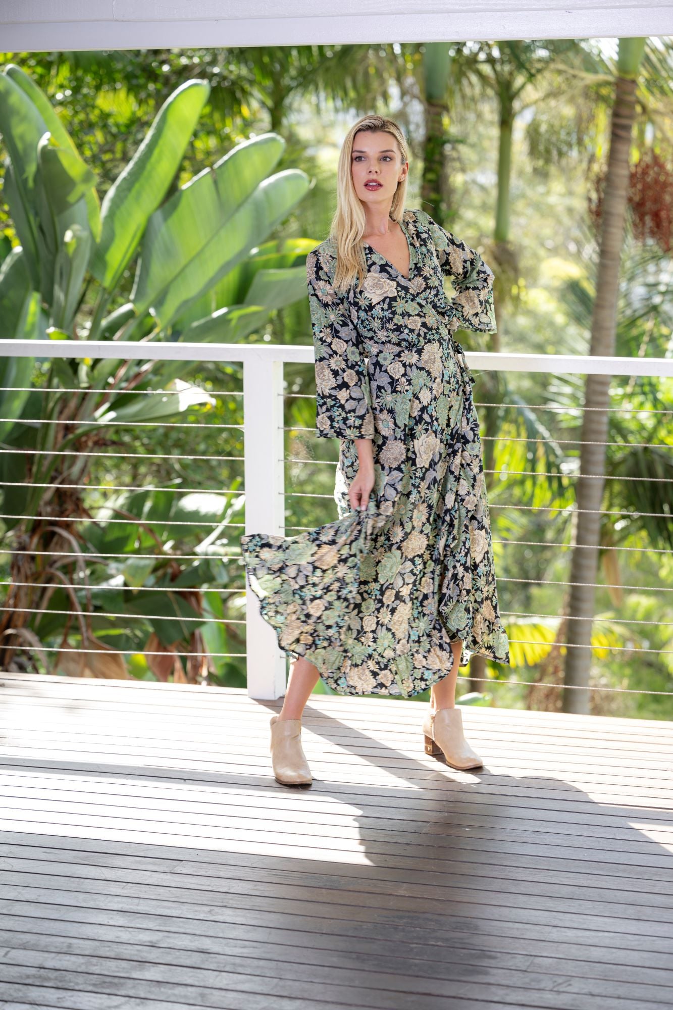 Gia Long Sleeve Wrap Dress