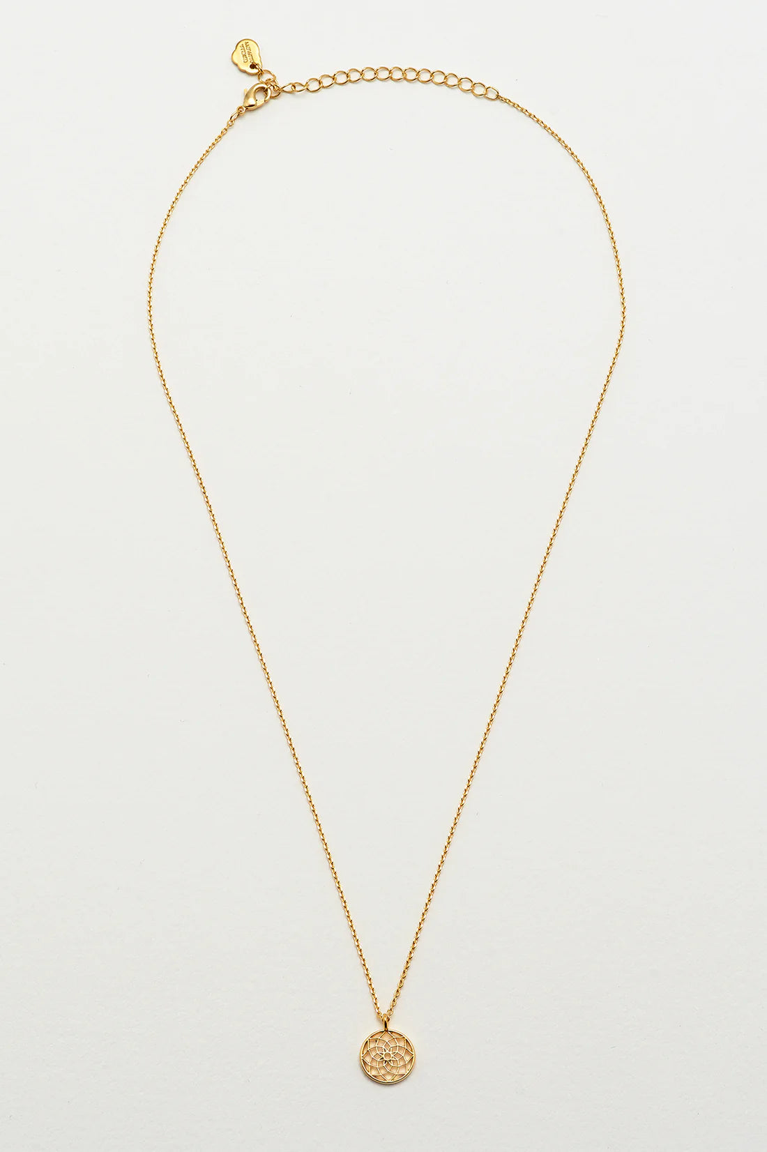 Gold Plated Dreamcatcher Pendant Necklace by Estella Bartlett.