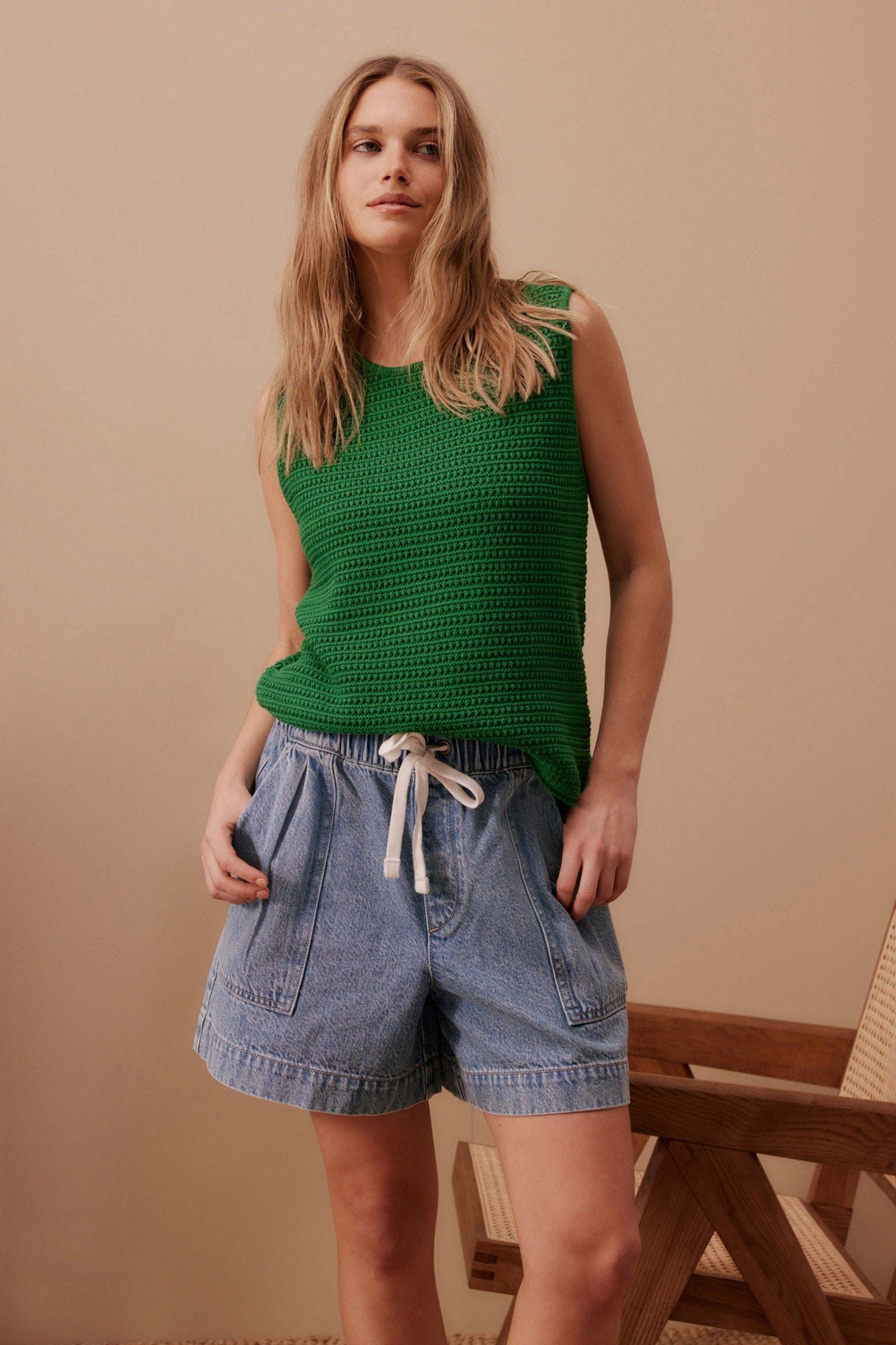 Margot Mesh Knit Tank Top