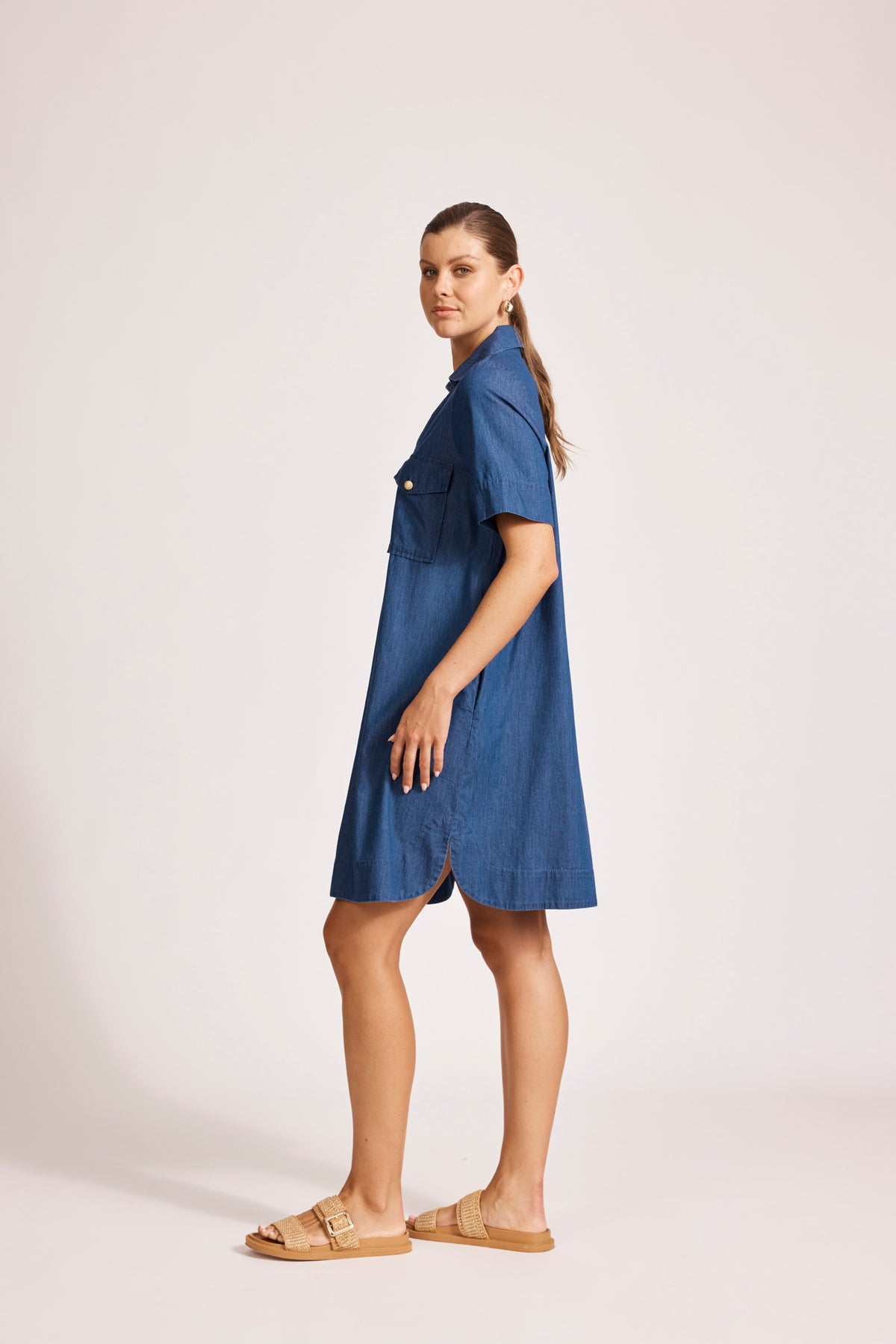 Melenia Denim Shirt Dress