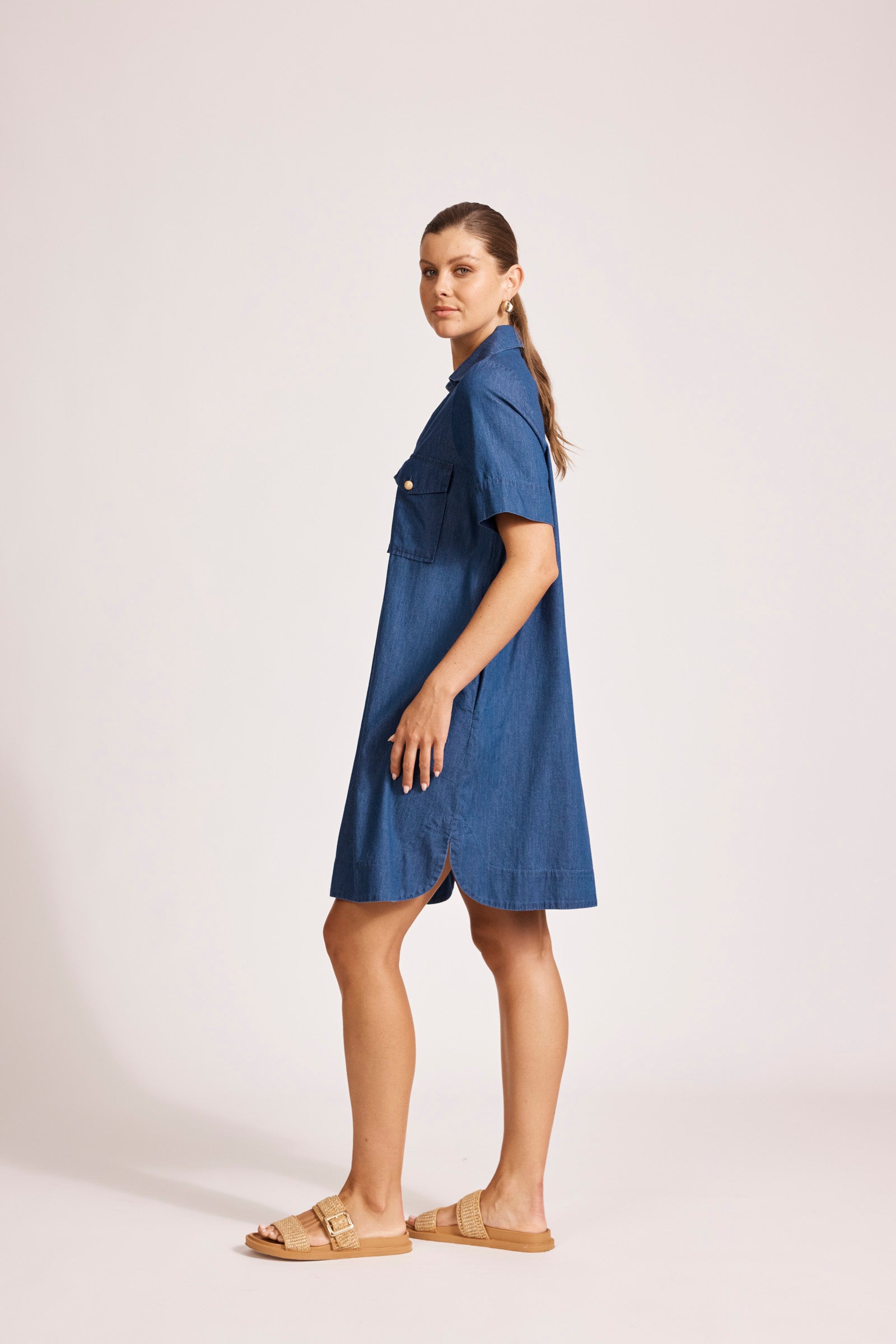 Melenia Denim Shirt Dress