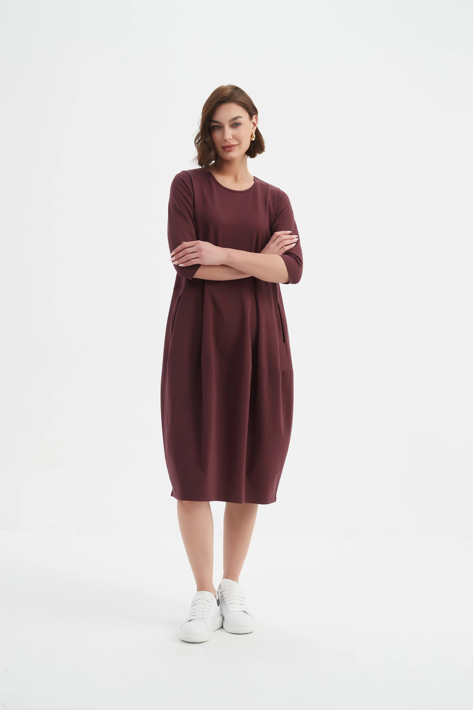 Diagonal Seam Winter Dress