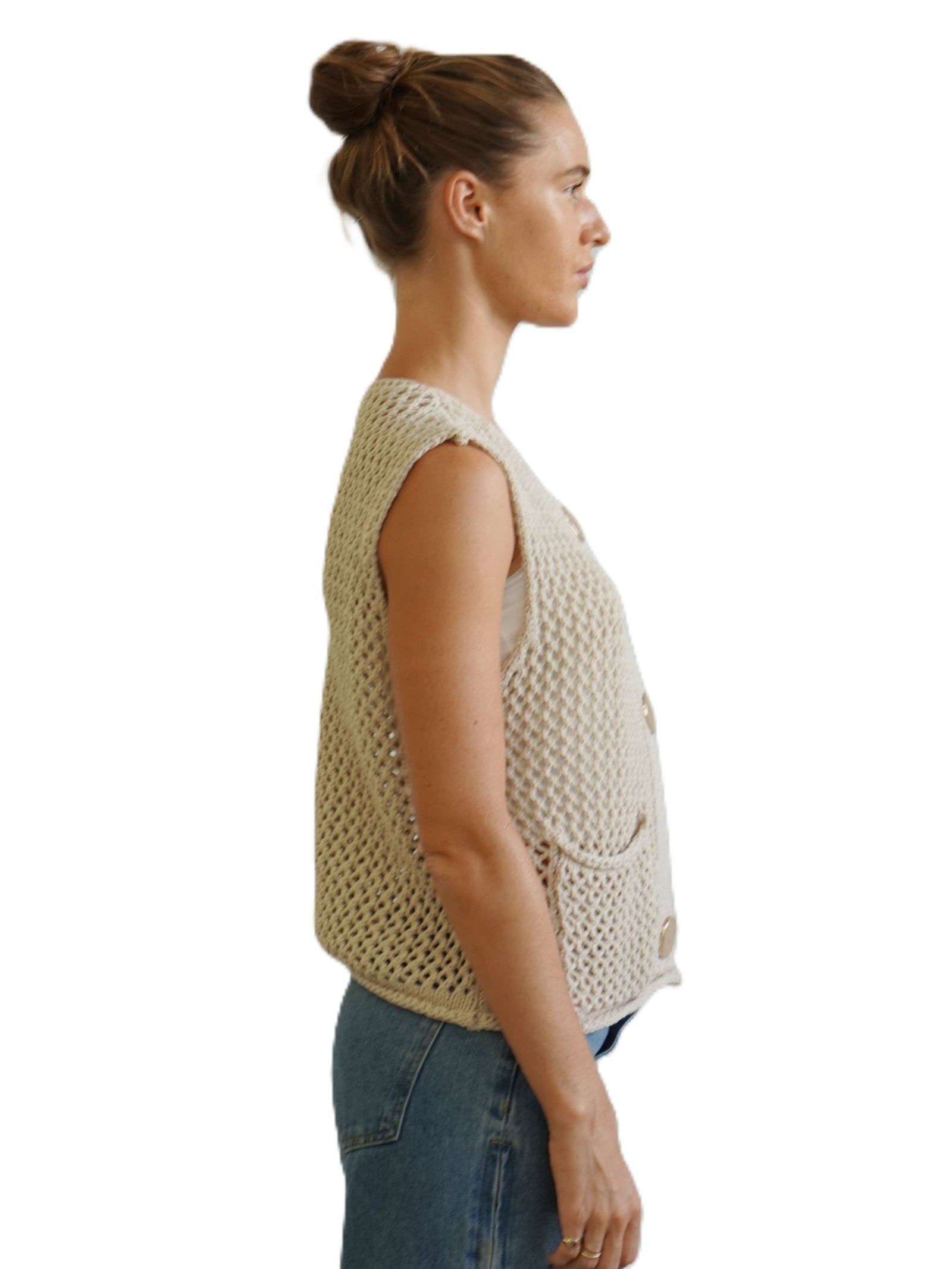 Etta Open Knit Vest Top
